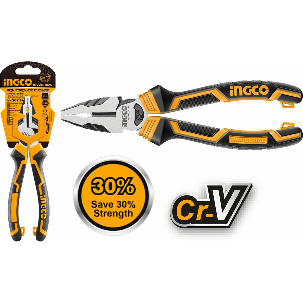 КомбинированныеплоскогубцыINGCO200ммINDUSTRIALHHCP28200
