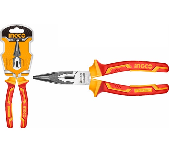Диэлектрические длинногубцы INGCO 160 мм INDUSTRIAL HILNP28168