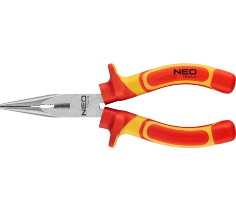 Плоскогубцы NEO Tools удлиненные прямые, 160 мм, 1000 В, CrV, полированные 01-223