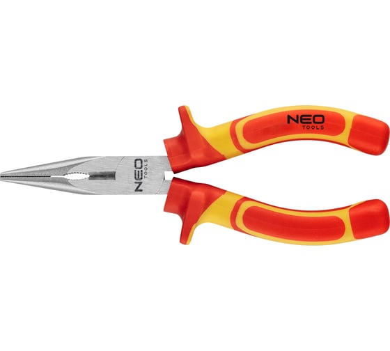 Плоскогубцы NEO Tools удлиненные прямые, 160 мм, 1000 В, CrV, полированные 01-223
