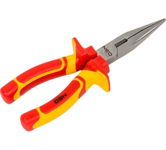 Плоскогубцы NEO Tools удлиненные прямые, 180 мм, 1000 В, CrV, полированные 01-224