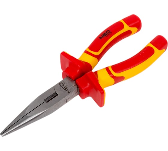 Плоскогубцы NEO Tools удлиненные прямые, 180 мм, 1000 В, CrV, полированные 01-224