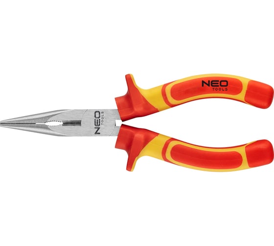 Плоскогубцы NEO Tools удлиненные прямые, 180 мм, 1000 В, CrV, полированные 01-224