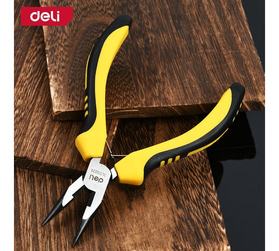 Мини-плоскогубцы удлиненные DELI DL103205 125 мм, двухкомпонентная рукоять 168397