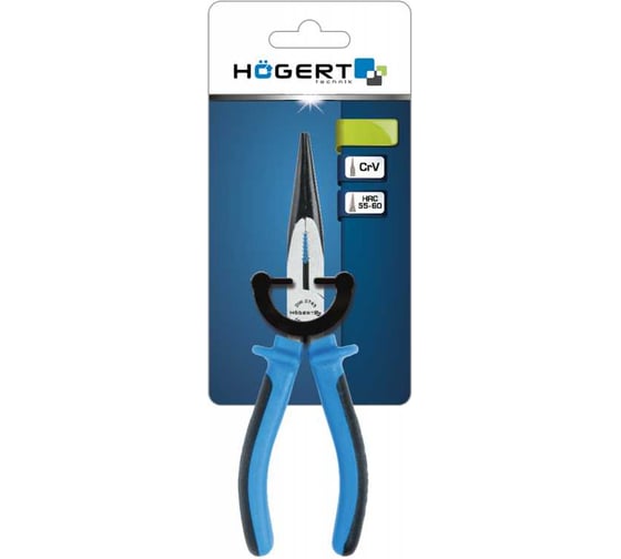 Пассатижи HOEGERT TECHNIK удлиненные, с прямыми губками, 160 мм HT1P016