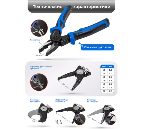 Плоскогубцы многофункциональные Forsage 5в1 F-611200-6(61777)
