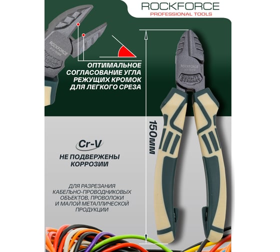 Бокорезы Rockforce ''Profi'' 150мм Cr-V в блистере RF-612150DS(54833)