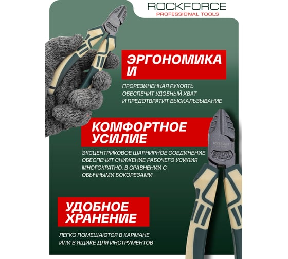 Бокорезы Rockforce ''Profi'' 150мм Cr-V в блистере RF-612150DS(54833)