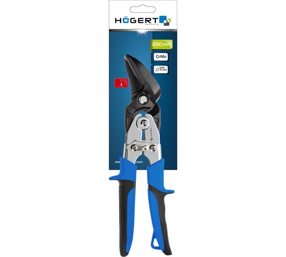 Ножницы по металлу HOEGERT TECHNIK 250 мм, изогнутые, левые HT3B504 1