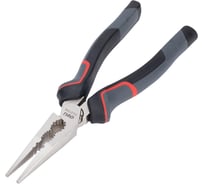 Профессиональные удлиненные плоскогубцы DELI 220мм DL0104 (Cr-V, эксцентриковый шарнир, антикоррозийное покрытие, трехкомпонентная прорезиненная рукоять) 183302