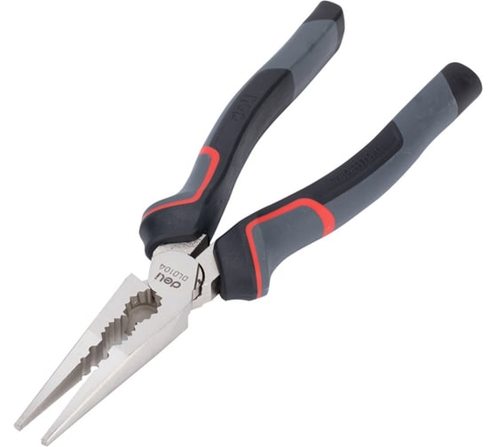 Профессиональные удлиненные плоскогубцы DELI 220мм DL0104 (Cr-V, эксцентриковый шарнир, антикоррозийное покрытие, трехкомпонентная прорезиненная рукоять) 183302 1