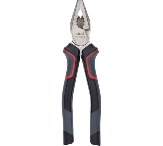 Профессиональные комбинированные плоскогубцы DELI 200мм DL0004 (Cr-V, эксцентриковый шарнир, антикоррозийное покрытие, трехкомпонентная прорезиненная рукоять) 183296 1
