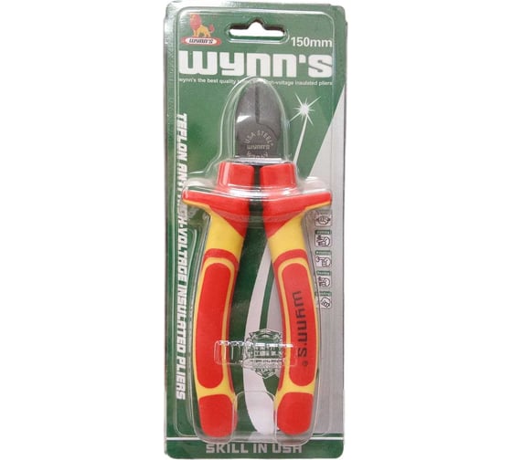 Кусачки-бокорезы диэлектрические WYNNS Tools 150 мм, до 1000В, W306V П0000001240