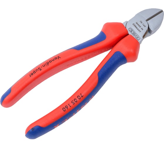 Бокорезы Knipex, 160 мм, 62 HRC, хром, 2-к ручки, KN-7005160SB
