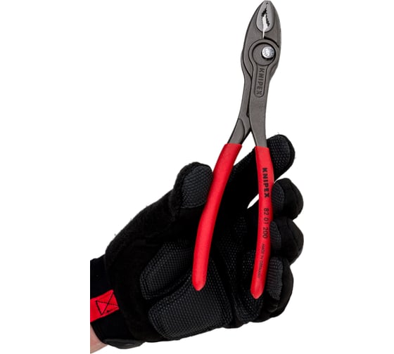 Захватные клещи Knipex TwinGrip, 4 - 22 мм, чернённые, длина 200 мм, обливные рукоятки, KN-8201200