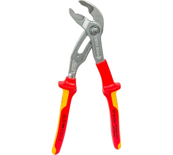 Переставные клещи Knipex Cobra, VDE, 50 мм (2"), 250 мм, хром, 2К ручки, KN-8726250SB