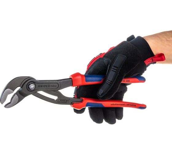 Переставные клещи Knipex COBRA под ключ 60 мм, 300 мм, серые, 2К ручки KN-8702300SB