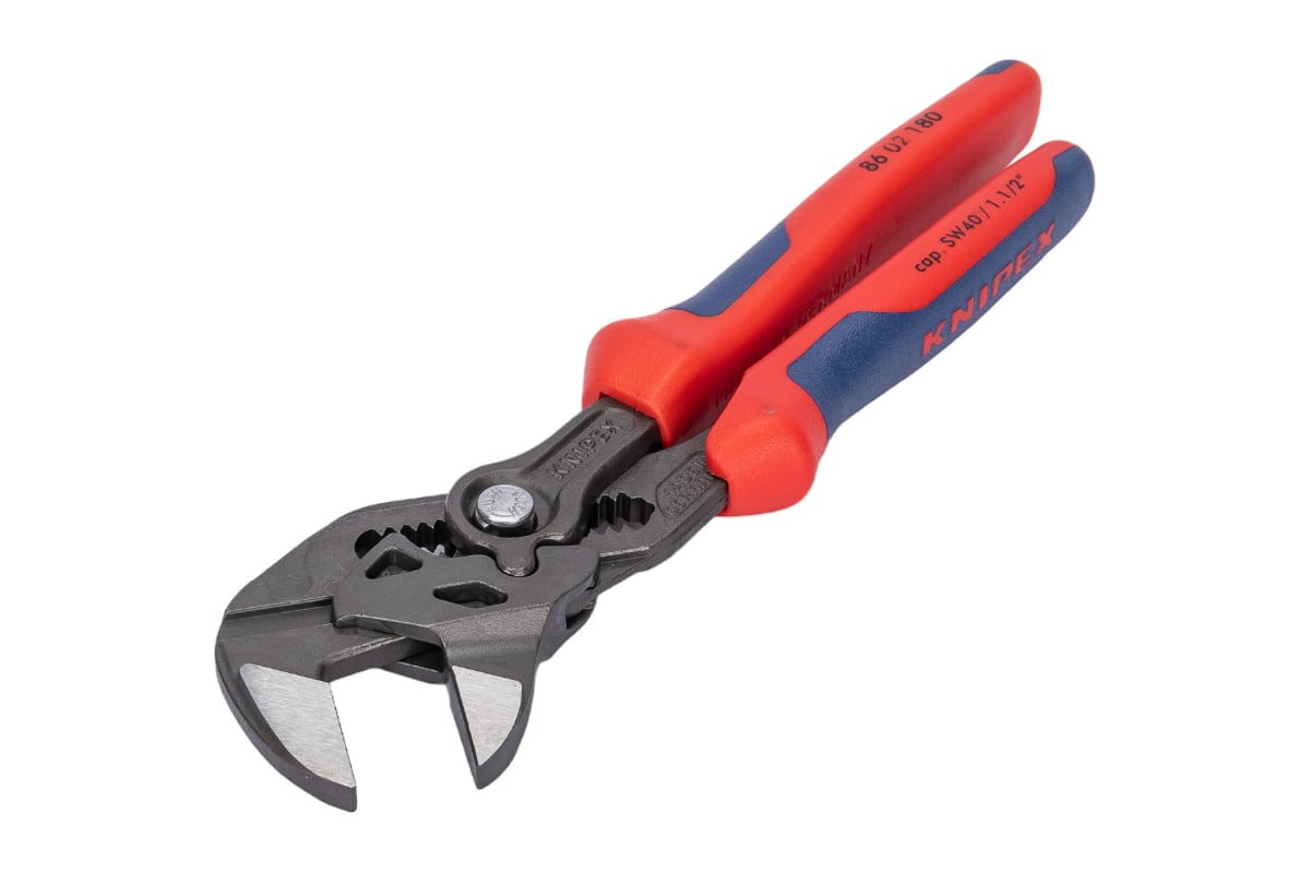 Переставные клещи ключ Knipex 180 мм 40 мм 1 1 2 серые 2К ручки Kn 8602180sb выгодная