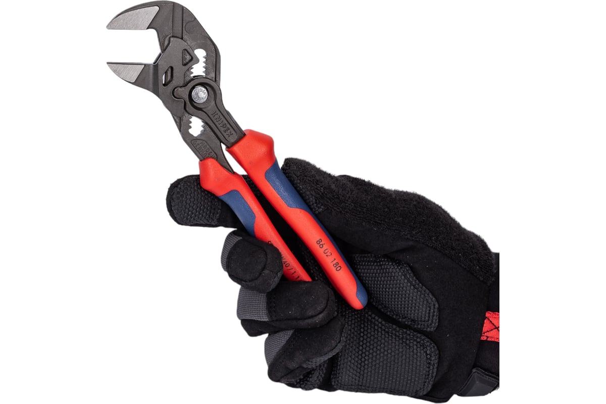 Переставные клещи ключ Knipex 180 мм 40 мм 1 1 2 серые 2К ручки Kn 8602180sb выгодная