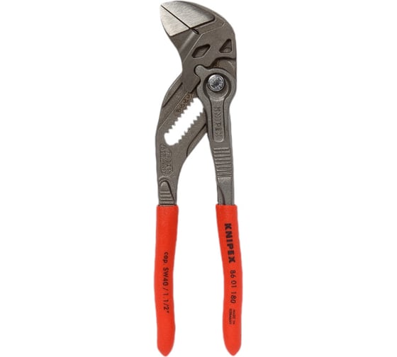 Переставные клещи-ключ Knipex 180 мм, 40 мм (1 1/2"), серые, 1К ручки, KN-8601180SB 1