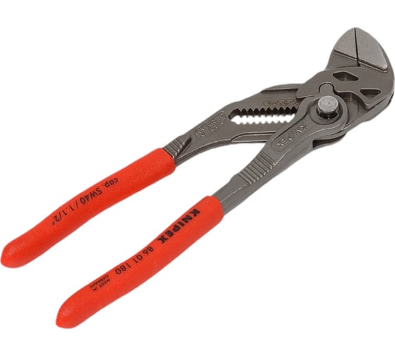 Переставные клещи-ключ Knipex 180 мм, 40 мм (1 1/2"), серые, 1К ручки, KN-8601180SB