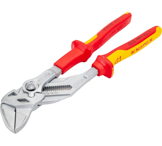 Переставные клещи-ключ Knipex VDE, 250 мм, хром, 2К ручки, KN-8606250SB