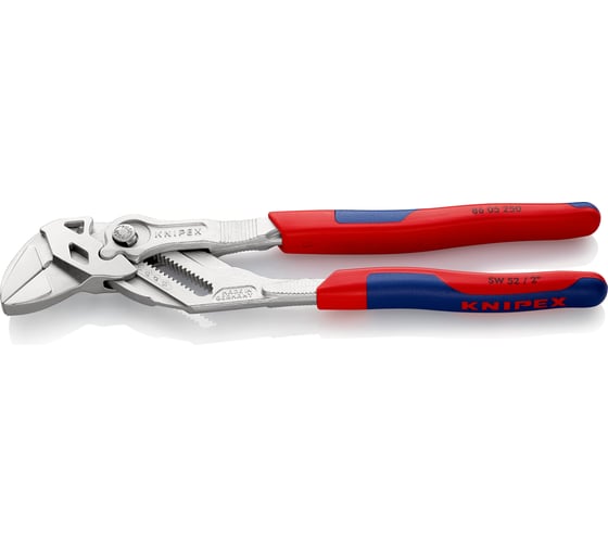 Переставные клещи-ключ Knipex 52 мм (2"), длина 250 мм, хром, 2К ручки, KN-8605250SB