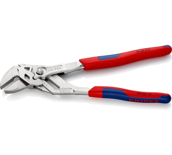 Переставные клещи-ключ Knipex 52 мм (2"), длина 250 мм, хром, 2К ручки, KN-8605250SB