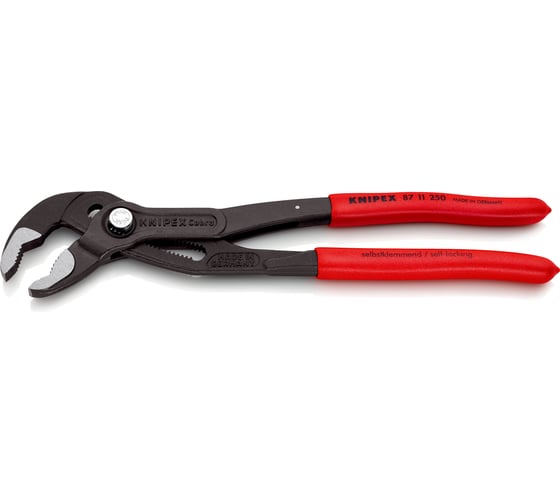Переставные клещи Knipex COBRAmatic с фиксатором, 50 мм (2"), длина 250 мм, 1К ручки, KN-8711250SB