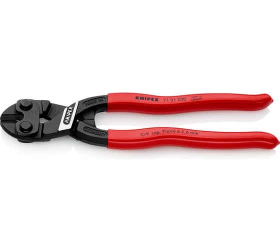 Болторез KNIPEX CoBolt с выемкой на кромках, длина 200 мм, 1К ручки, KN-7131200SB