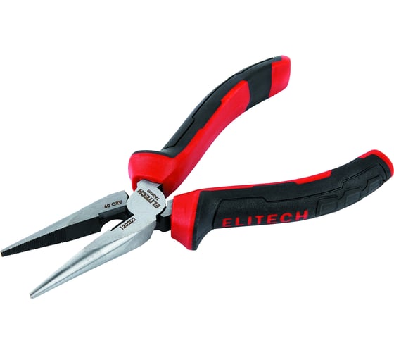 Длинногубцы Elitech 180мм, комбинированные, CrV,56-62HRC 120201 207107