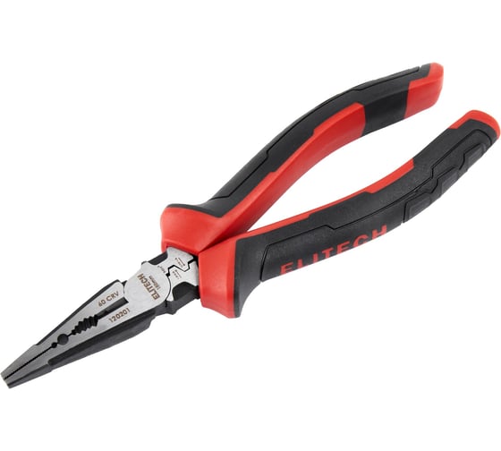 Длинногубцы Elitech 180мм, комбинированные, CrV,56-62HRC 120201 207107