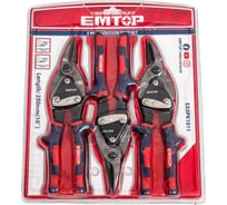 Ножницы по металлу emtop 3шт (левый, прямой, правый) Длина: 250мм EASPK1011