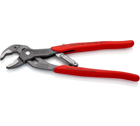 Клещи переставные Knipex SmartGrip с автоустановкой, зев 32 мм, длина 250 мм, фосфатированные, SB KN-8501250SB