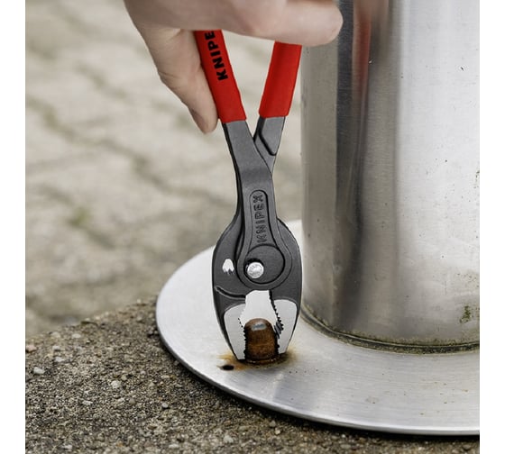 Клещи с фронтальным и боковым захватами Knipex TwinGrip, зев 5-27 мм, длина 250 мм, обливные ручки, SB KN-8201250SB