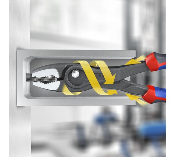 Клещи с фронтальным и боковым захватами Knipex TwinGrip, зев 5-27 мм, длина 250 мм, 3К ручки, SB KN-8202250SB