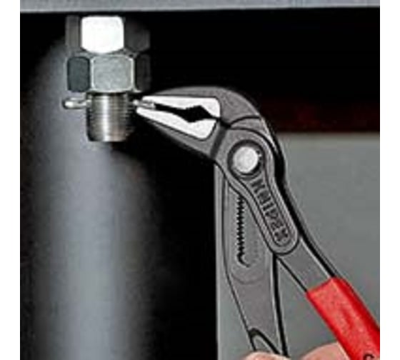 Клещи переставные Knipex COBRA ES, тонкие, зев 32 мм, длина 180 мм, фосфатированные, обливные ручки, SB KN-8751180SB