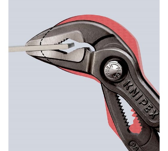 Клещи переставные Knipex COBRA ES, тонкие, зев 32 мм, длина 180 мм, фосфатированные, обливные ручки KN-8751180