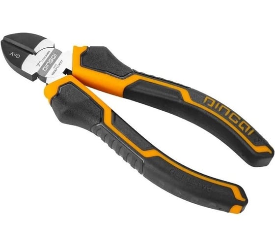 Бокорезы-кусачки DINGQI 175 мм, никелированные, двухкомпонентные порезиненные рукоятки BB1007 BB01007 1