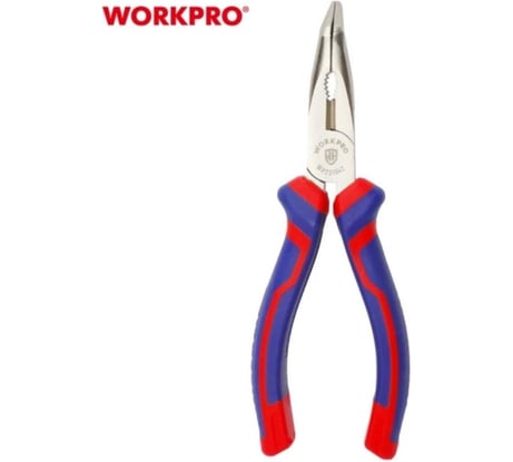 Длинногубцы изогнутые WORKPRO 200 мм Ni-Fe WP231043