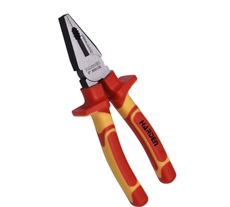 Профессиональные пассатижи Harden с диэлектрическими рукоятками до 1000 В, 180 мм, CRV 800137
