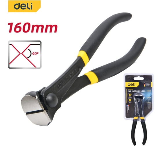 Кусачки торцовые DELI DL20406 160мм, обливная противоскользящая рукоять 209041 1
