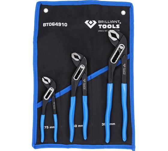Набор переставных сантехнических клещей Brilliant Tools 7, 10, 12 дюймов 3 шт.  BT064910