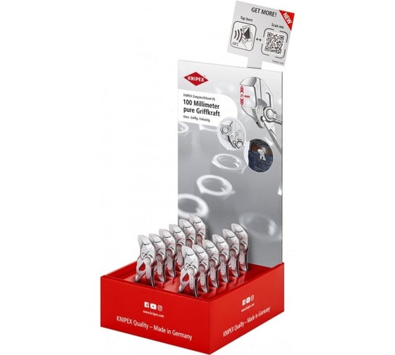 Укомплектованный дисплей KNIPEX, переставные клещи-гаечный ключ KN-8604100 12 шт. KN-001801V42
