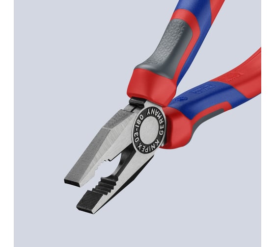 Плоскогубцы комбинированные, Knipex 180 мм, фосфатированные, 3-комп ручки KN-0302180
