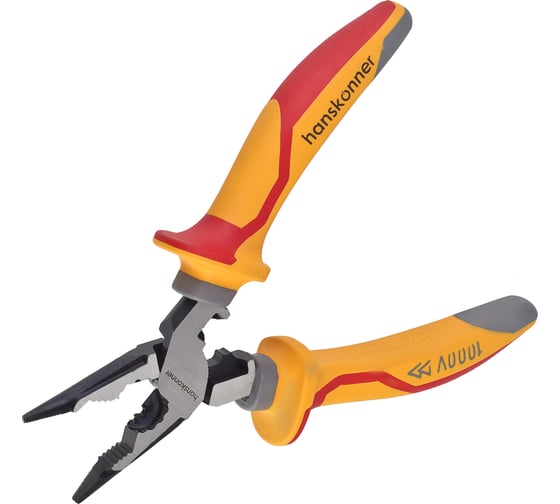 Длинногубцы диэлектрические Hanskonner 160мм, эксц. шарнир, стриппер, HK1020-03-3-160