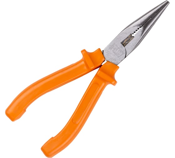 Длинногубцы (тонкогубцы/плоскогубцы) TDM ELECTRIC с пластиковыми рукоятками, углеродистая сталь, 160 мм, серия "Гранит" SQ1009-0201