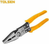Плоскогубцы многофункциональные TOLSEN Industrial для снятия изоляции 215 мм, 60CrV, пласт. рукоятки 10294