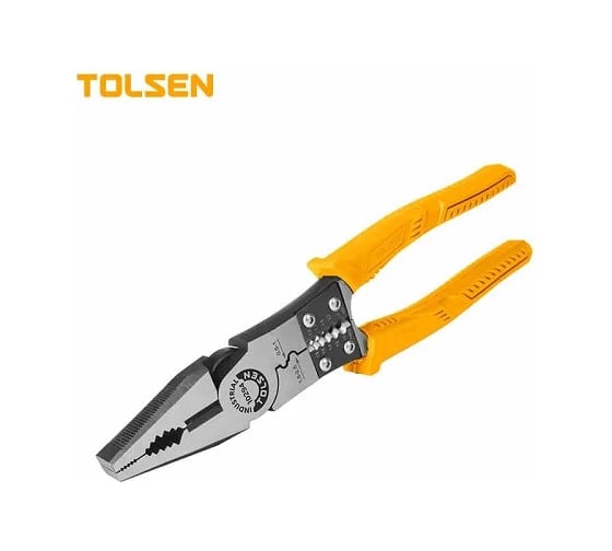 Плоскогубцы многофункциональные TOLSEN Industrial для снятия изоляции 215 мм, 60CrV, пласт. рукоятки 10294