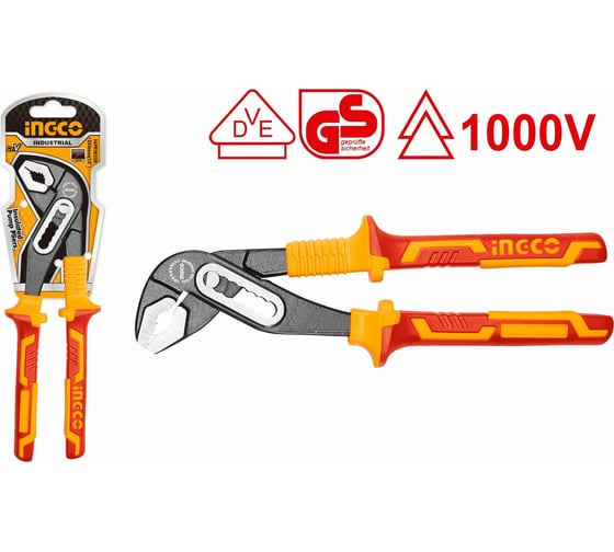 Диэлектрические переставные клещи INGCO 250 мм HIPP28250